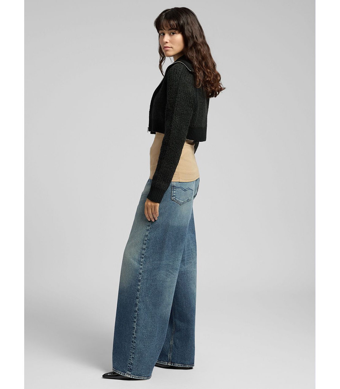 クロップドジップセーター 詳細画像 ブラック 4